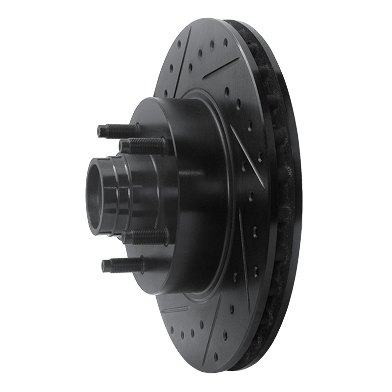 Ford Explorer Brake Rotor (1) - Front Left - R1 Concepts - Drilled & Slotted - Black - `95-`11